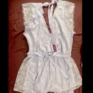 Adore Me baby blue sheer romper